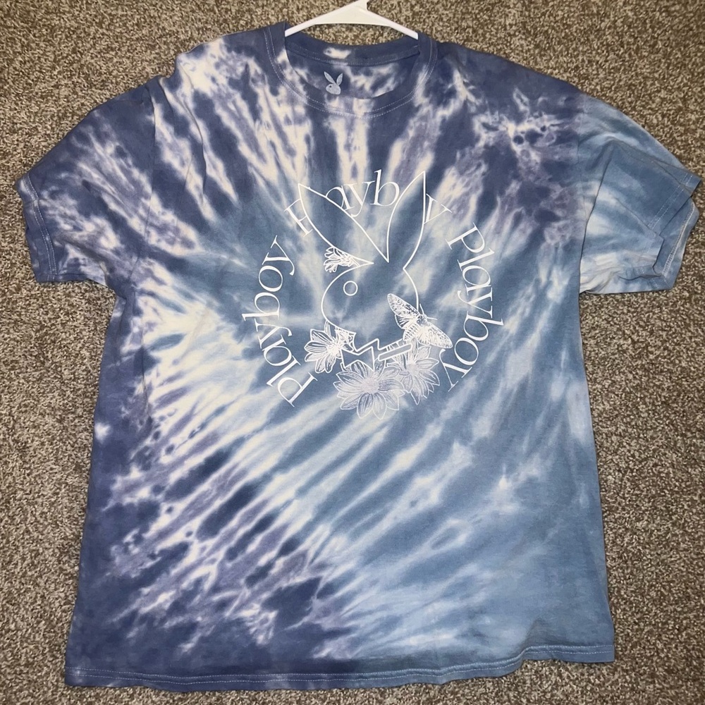 Playboy Tie Dye Logo Graphic Cotton Tee Shirt Skater
